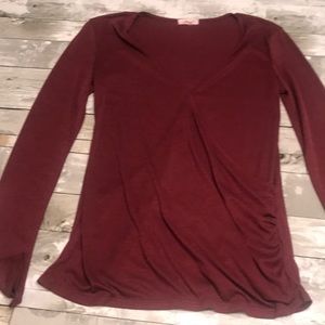 Maroon Wrap Long sleeve shirt